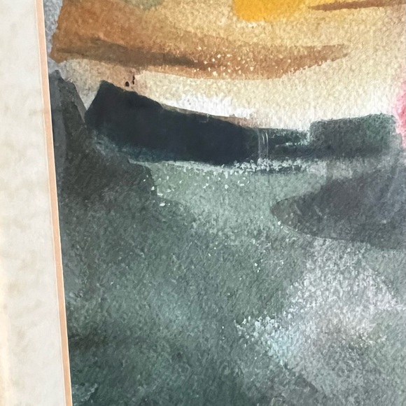 Watercolor Painting Still Life Signed Fruits Wine Realism Framed Vintage 11"x17" - Picture 3 of 8